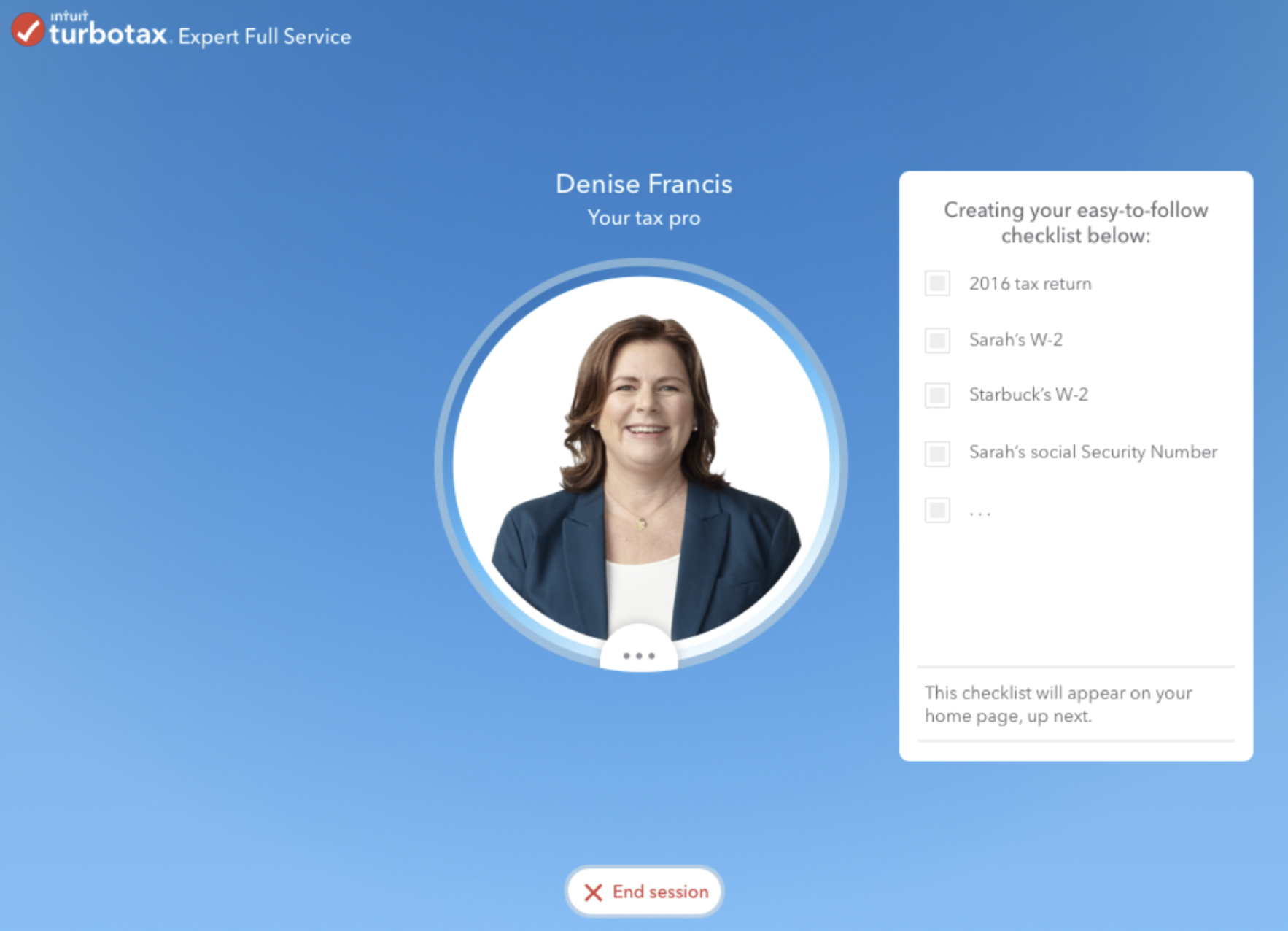 TurboTax Live Full Service pilot